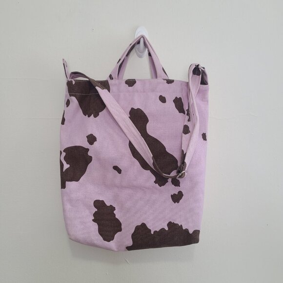 Baggu DUCK BAG Cow Pink Print Cotton Canvas Washable - Picture 2 of 7